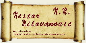 Nestor Milovanović vizit kartica